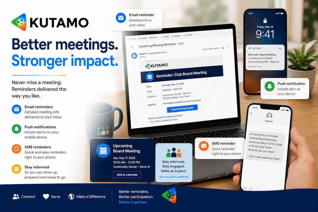 Email + SMS reminder broadcasts with custom message and audience